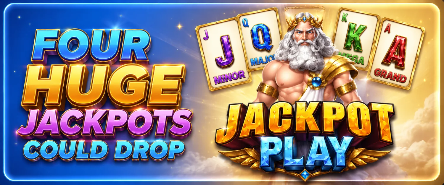 Spin Blitz Jackpot Play - four huge progressive jackpots that could drop